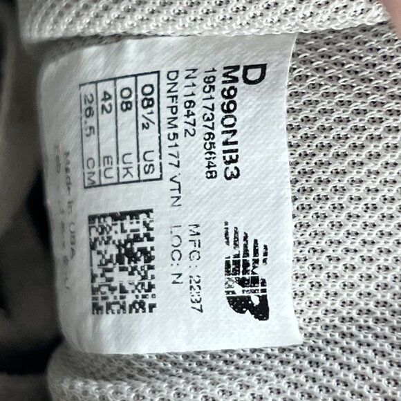 New Balance 990v3 Made in USA Navy Denim Suede M990NB3 Men's Size 8.5 Shoes - Picture 9 of 9